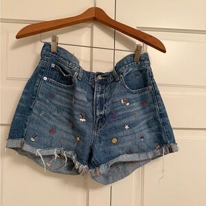 American Eagle Outfitters Blue Jean Shorts Distressed High-Waisted